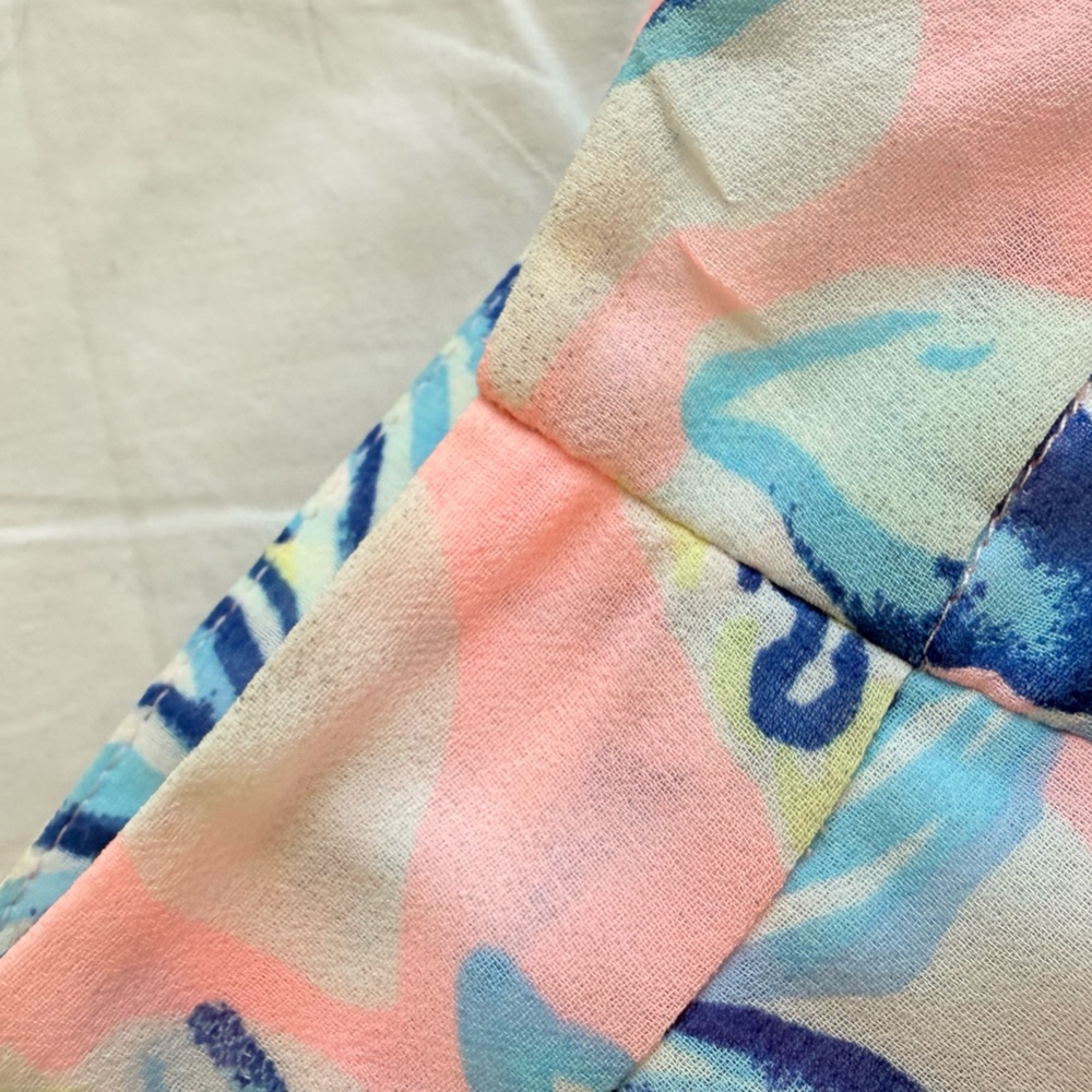 LILLY PULITZER CHASING TAIL BLUE FISH PINK WRAP SKIRT - Picture 8 of 8